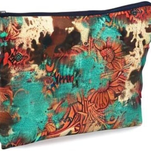 Retro Makeup Bag - Western Cosmetic Gifts, Small Western Cosmetic Bag for Purse - Picture 6 of 6